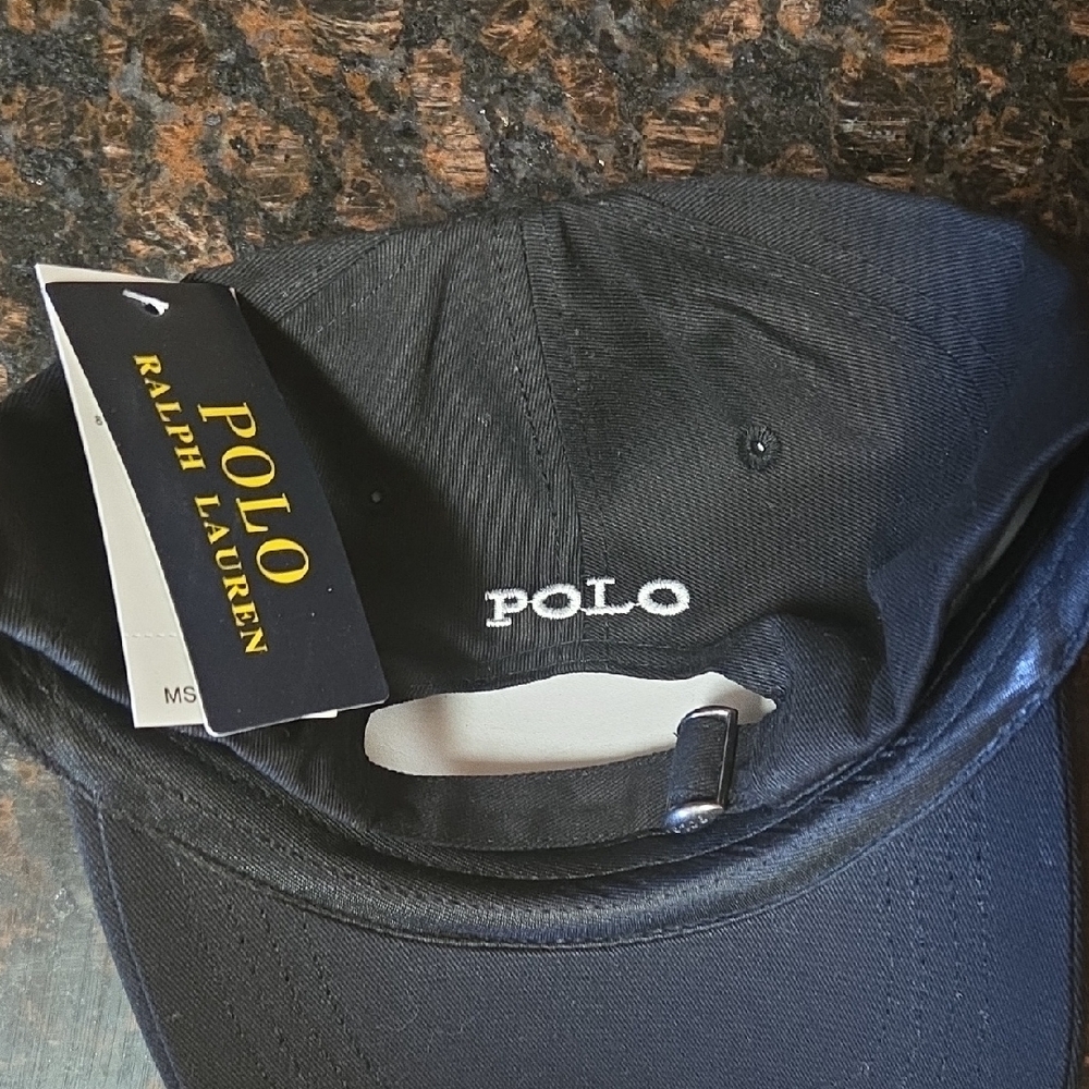 Ralph Lauren Black Sport Polo Hat with White Embroidery - Picture 2 of 7